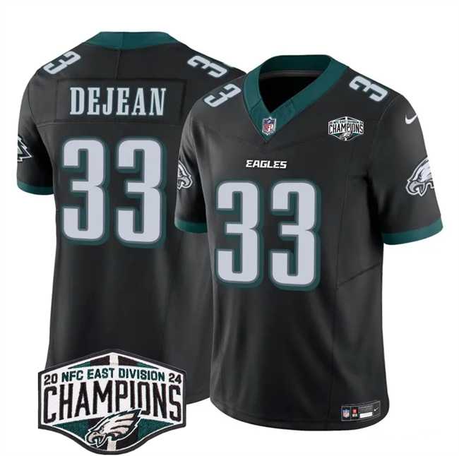 Mens Philadelphia Eagles #33 Cooper DeJean Black 2024 New NFC East Champions F.U.S.E. Vapor Untouchable Limited Stitched Jersey